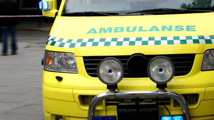 Bildet viser en ambulanse. Bildet viser en ambulanse.