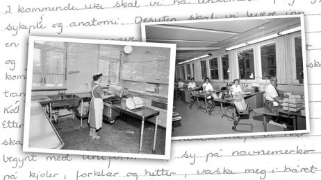Collage med gamle bilder og brev. Bildet viser collage med gamle bilder og brev.