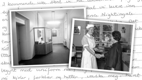 Collage med gamle bilder og brev. Bildet viser collage med gamle bilder og brev.