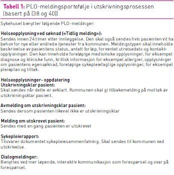 Tabell 1 Tabell 1