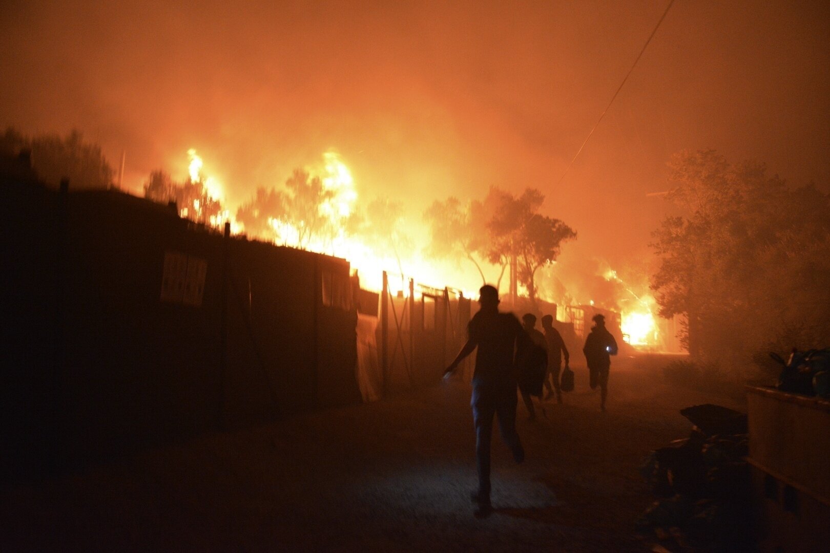 Moria-leiren, Hellas Brann i Moria-leiren, Hellas