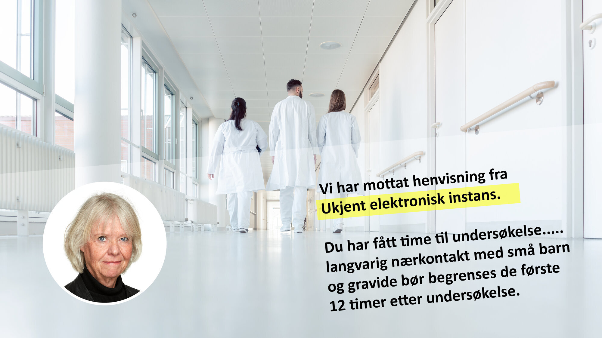 Sykehuskorridor med tre leger Sykehuskorridor med tre leger