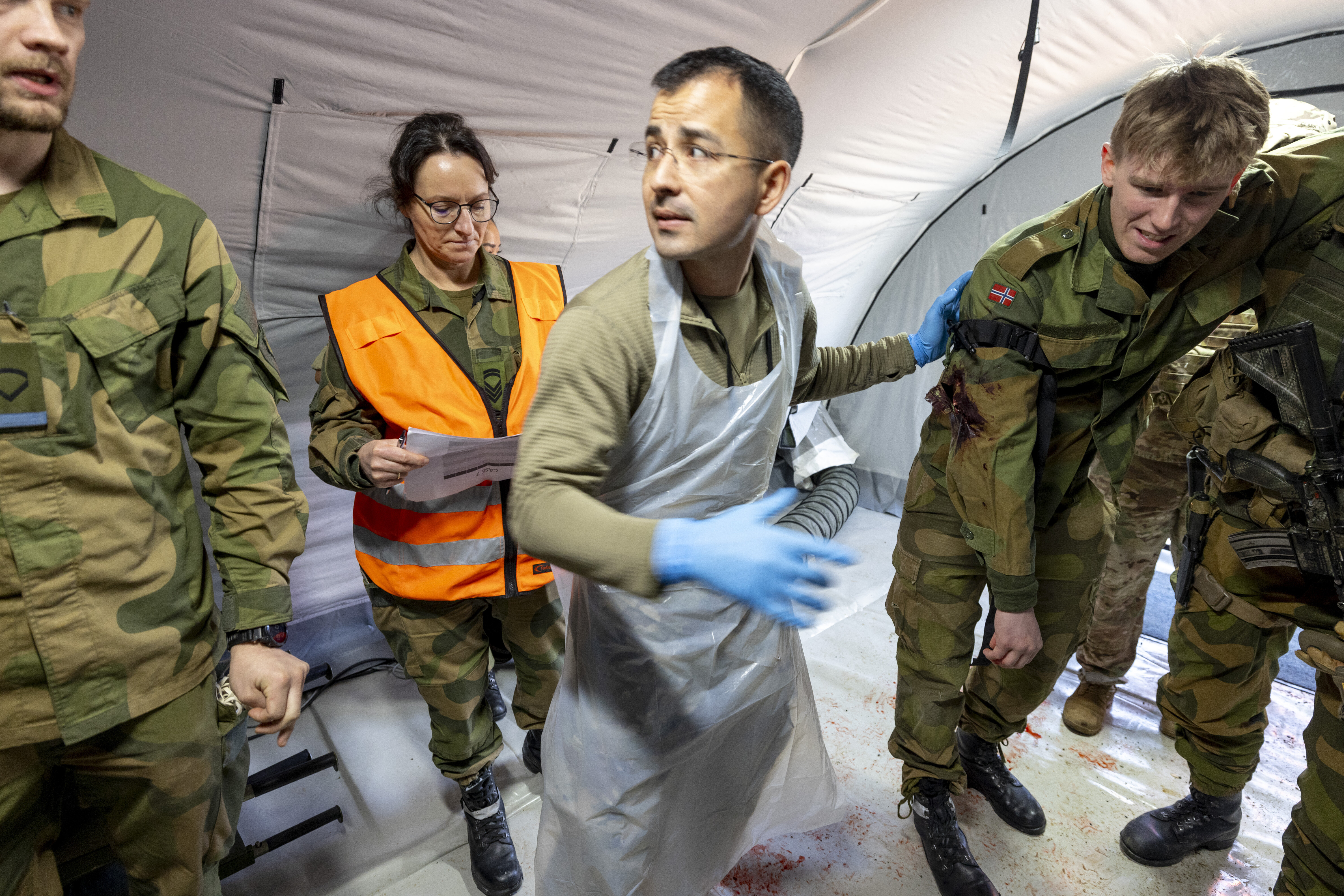 Bildet viser mottaksområdet i feltsykehus.
