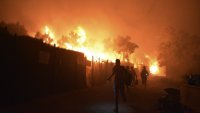 Moria-leiren, Hellas Brann i Moria-leiren, Hellas