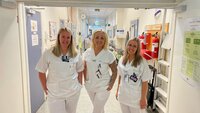 Audhild Rue, Stephanie Surman, Marlene Therkelsen Bildet viser Audhild Rue, Stephanie Surman og Marlene Therkelsen på medisinsk intensiv på Oslo universitetssykehus, Ullevål.