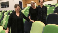 PhD-student Kristin Haugen, instituttleder Heidi Vifladt og nestleder forskning Aud Obstfelder ved NTNU i Gjøvik. PhD-student Kristin Haugen, instituttleder Heidi Vifladt og nestleder forskning Aud Obstfelder ved NTNU i Gjøvik.