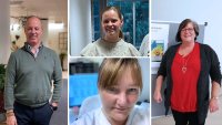 Øyvind Jørgensen, Mona Storkaas, Grith Petersen og Tone Steinfeld. Bildet viser portrettbilder av Øyvind Jørgensen, Mona Storkaas, Grith Petersen og Tone Steinfeld.