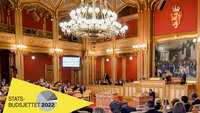 Statsbudsjett, Stortinget Bildet viser stortingssalen.