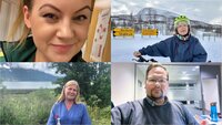 Bildet viser portretter av fire sykepleiere som stiller til valg i høst Bildet viser portretter av fire sykepleiere som stiller til valg i høst