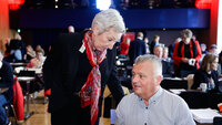 Bildet viser LO-leder Peggy Hessen Følsvik under Arbeiderpartiets landsstyremøte i Bergen. Bildet viser LO-leder Peggy Hessen Følsvik under Arbeiderpartiets landsstyremøte i Bergen.