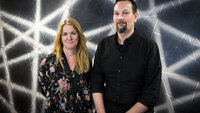 Anne-Marthe Rustad Indregard og Håkon Johannessen ved STAMI Bildet viser Anne-Marthe Rustad Indregard og Håkon Johannessen ved Stami