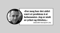 Portrett med sitat av helsesøster Gregory Mauquet