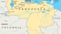 Kart over Sør-Amerika hvor Venezuela er fremhevet Kart over Sør-Amerika hvor Venezuela er fremhevet